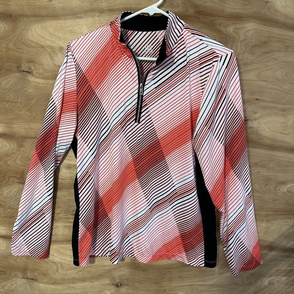 Tail White Label Top Womens L Quarter Zip Long Sleeve Pullover Activewear Golf